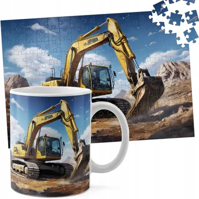 Image de Zestaw Kubek + Puzzle 110El - Maszyny Budowlane
