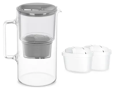Obrázok produktu pre Karafka na filtráciu vody, sklenená, 3 litre, znižuje obsah chlóru a ťažkých kovov, bez BPA, určená do kuchyne
