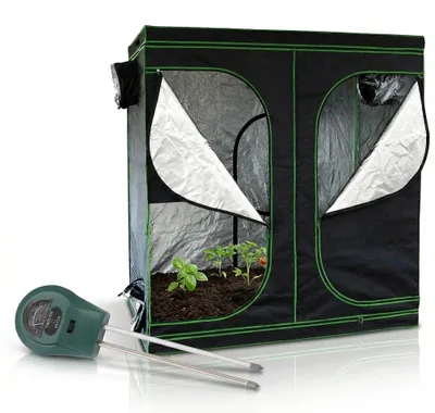 Zdjęcie produktu dla Szklarnia Mucola z miernikiem wilgotności 3 w 1 dla roślin Namiot do uprawy roślin Growbox Namiot do uprawy roślin Darkroom zimna rama Czarny Zielony - 240x120x200cm
