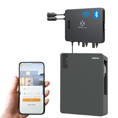 Produktbild von APsystems® Balkonkraftwerk: Hybrid-Mikrowechselrichter EZHI mit EPEVER® Solarstromspeicher 2710Wh (Halbfestkörper-Lithiumbatterie), 0% MwSt.