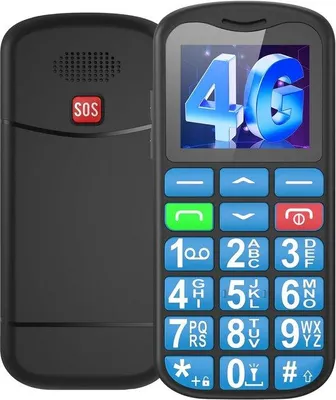 Obrázek produktu pro Mobilní telefon 4G pro seniory s velkými tlačítky, nabíjecí stanicí a tlačítkem pro tísňové volání – připravený k darování