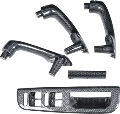 Obrázek produktu pro 5ks/set Carbon Fiber Texture Interior Door Grab Handle Cover Switch Bezel Set Fit for Bora Mk4