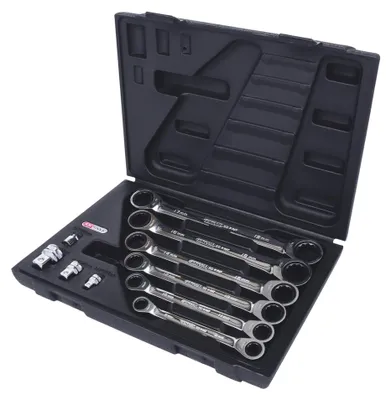 Zdjęcie produktu dla KS TOOLS GEARplus zestaw kluczy oczkowych z podwójną grzechotką, 10 szt. 8-19mm ( 503.4560 )