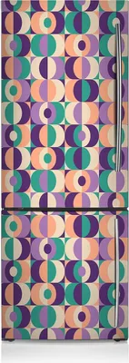 Produktbild von Kühlschrankmagne Kühlschrank Aufkleber Magnetfolie Dekoration 60x205 cm - Quadrate und Räder.