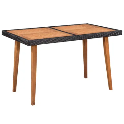 Immagine prodotto di set da pranzo da giardino 5 pezzi in rattan nero e marrone