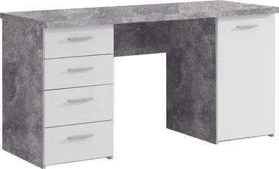 Produktbild von möbelando Schreibtisch Bürotisch Computertisch Arbeitstisch Laptoptisch Büromöbel Balu I Beton/Weiß