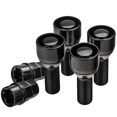 Immagine prodotto di Set di serrature per bulloni ruota M14x1,5 da 28 mm, con cono di centraggio, compatibili con Audi, Seat, Skoda e VW