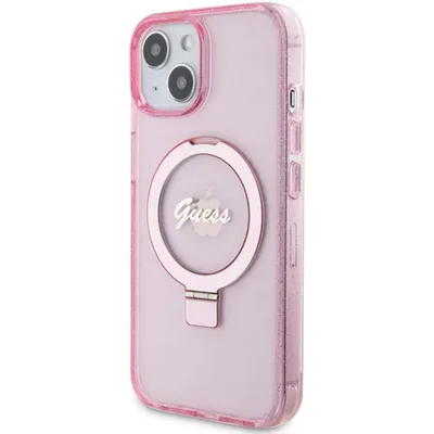 Immagine prodotto di Guess Guhmp15Shrsgsp Iphone 15 / 14 / 13 6.1 Różowy/Pink Custodia rigida ad anello Stand Script Glitter Magsafe