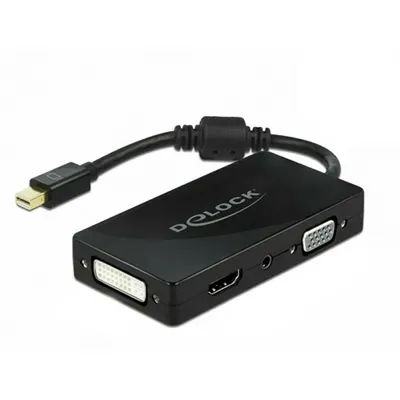 Produktbild von DELOCK Mini DP 1.2 Adapter > VGA/HDMI/DVI/Audio Bu 4K passiv