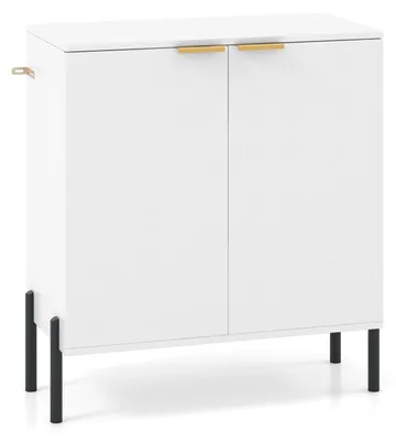Produktbild von Weißes Sideboard mit zwei Türen und Metallbeinen