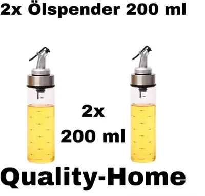 Produktbild von 2er Set Essig Glas Ölspender 200ml Essigspender Skala Ausgießer Sets