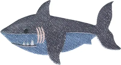 Produktbild von Hai Fisch Tier - Aufnäher, Bügelbild, Aufbügler, Applikationen, Patches, Flicken, Zum Aufbügeln, Größe: 8,6 x 4,6 cm