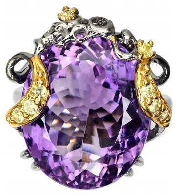 Produktbild von Ring mit Amethyst (46,47 Karat), Saphiren und Silber, Ringgröße 17