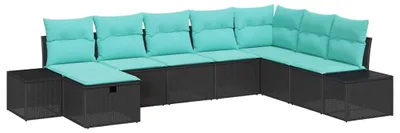 Productafbeelding van vidaXL Tuinset met 8 zitplaatsen, zwart, van polyrotan