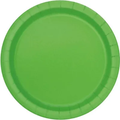 Produktbild von 16 Stück große grüne Einwegteller aus Pappe, ca. 22,8 cm Durchmesser