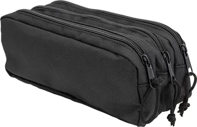 Obrázek produktu pro Idena 20121 - Penál se 3 přihrádkami na zip, cca 9 x 23 x 10 cm, velký penál v černé barvě