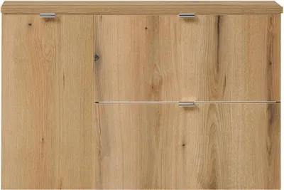 Produktbild von Waschtischunterschrank 'Skelbolu' hängend mit 2 Schubladen und 1 Tür 90 x 60 x 40 cm Eicheoptik