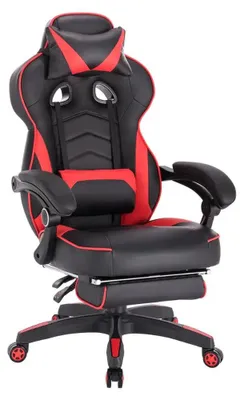 Obrázek produktu pro Ergonomická herní a kancelářská židle – pohodlná pracovní židle – nastavitelná opěrka zad – podnožka