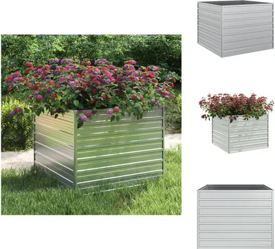 Produktbild von vidaXL Garten-Hochbeet 100x100x77 cm Verzinkter Stahl Silber -  Blumentöpfe & Pflanzgefäße