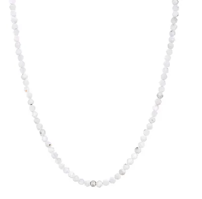 Produktbild von BERGERLIN Mondstein Halskette weiss - weisse Kette - Silber - XS-S