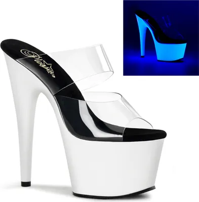 Produktbild von ADORE-702UV Damen Slipper von Pleaser, Transparent EU 40, US 10