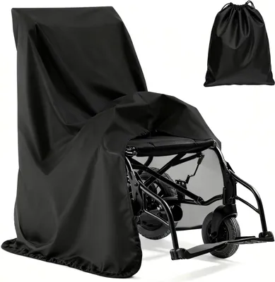 Obrázok produktu pre Nepremokavý poťah na invalidný vozík, 115x65x90 cm, vyrobený z materiálu Oxford, určený pre skladacie invalidné vozíky