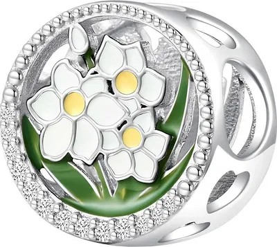 Produktbild von Pandora-Anhänger mit Narzissenmotiv (Januar-Motiv), Silber 925, Trusky Charms