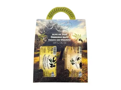 Imagen del producto de Knossos. Set de regalo. Jabón de oliva verde, 100 g + vainilla, 100 g