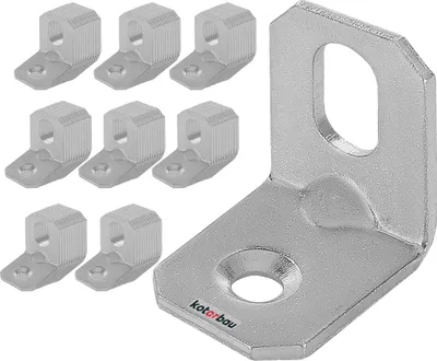 Produktbild von KOTARBAU® 100er Set Verstellwinkel 20 x 20 x 16 mm Einfassungswinkel Eurowinkel Winkelverbinder Langloch Regulieröffnung Sicke Holzverbinder Montagewinkel