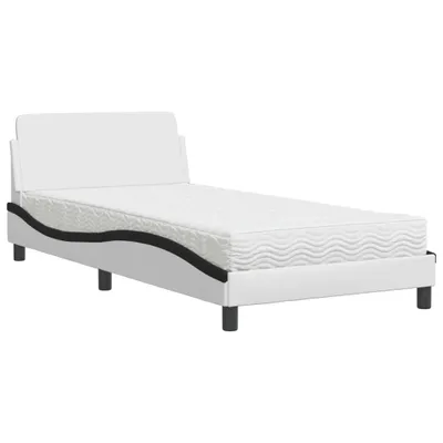 Immagine prodotto di Letto con Materasso Dover Bianco e Nero 100x200 cm in Pelle finta