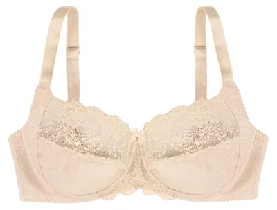 Produktbild von Dorina Philippa Bügel-BH – Jacquard- & Denier-Mikrostoff, U-Rücken-Flügel, Glänzendes Picot-Gummi, Satin-Schleife, Zweireihiger Haken- & Ösenverschlus