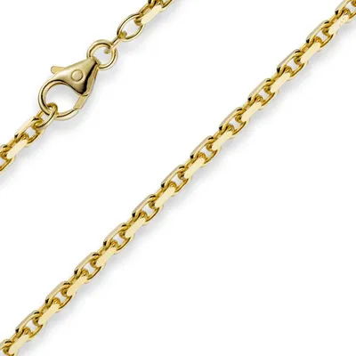 Produktbild von 3mm Armband Armkette Ankerkette aus 585 Gold Gelbgold 19cm Uni Goldarmband