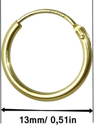 Produktbild von 2x Paar Herren Creole Echt Gold 333er Ohrring Ohrschmuck Ohrhänger 13mm 3752