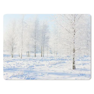 Produktbild von MuchoWow® Mauspad Mousepad Schnee - Bäume - Winter 23x19 cm - Mousepads - Maus Mat - Pad - Mausunterlage - Schreibtischunterlage - Mauspad