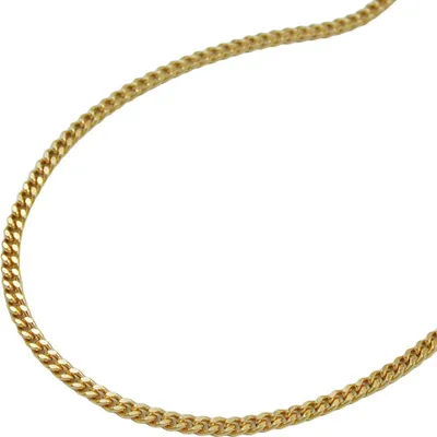 Produktbild von 1,3mm Kette Collier Panzerkette aus 375 Gold Gelbgold 45cm Damen Goldkette