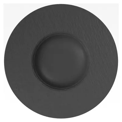 Produktbild von Pastateller 28 cm, Schieferoptik, Schwarz, Tief, Für Pasta, Nudelteller, Suppenteller, Speiseteller, Geschirr, Keramik, Premium Porzellan