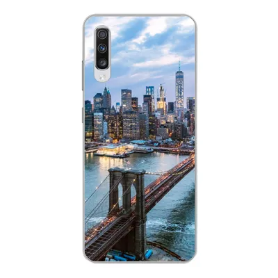 Produktbild von MuchoWow® Handyhülle Schutzhülle Hülle für Samsung Galaxy A70 New York - Skyline - Brücke Silikon Softcase Handy Hülle - Schutzhaube