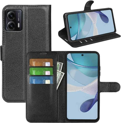 Produktbild von Für Motorola Moto G53 Handy Tasche Schwarz Etuis Kunst-Leder Hülle Cover Case Book Neu