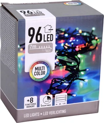 Imagen del producto de Guirnalda multifuncional con batería, 96 LEDs, cable , luz multicolor, 7,5 metros