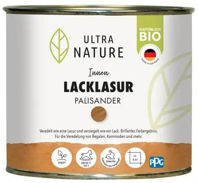 Produktbild von Ultra Nature Lacklasur 375 ml nussbaum dunkel