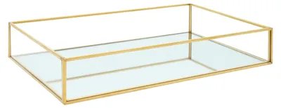 Productafbeelding van Decoratief Glas en Spiegel Dienblad in Goud