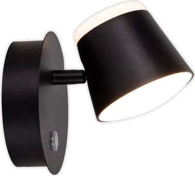 Image de Näve Leuchten Applique murale LED TONDO avec carte LED à intensité variable Applique murale LED TONDO avec carte LED à intensité variable Appliques murales - Applique murale/lampe à batterie « TONDO » magnétique noire, applique murale de style rétro, en métal et plastique noir, hauteur 12 cm, dimensions 12 x 14,5 cm, LED incluse – dimmable – alimentation par batterie – capteur tactile – USB Type C