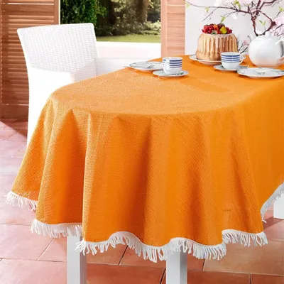 Produktbild von EMHELLE Gartentischdecke Garten Balkon Terrasse 150 x 210 cm Oval, Orange