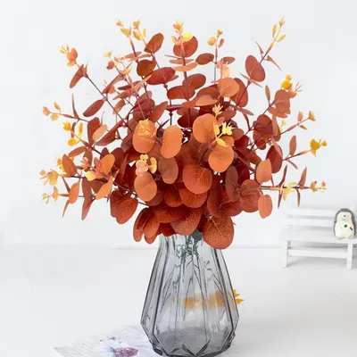 Produktbild von 30 künstliche Eukalyptusblüten, Herbstdekoration, 31 cm, künstliche Herbstblumen, künstliche Eukalyptuszweige, künstliche Herbstblumen, dekorative Zweige, Herbstlaub, Herbstdekoration