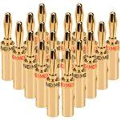 Produktbild von Bananenstecker 4mm schraubbar 20x Stecker vergoldet NEXMEX für Lautsprecherkabel