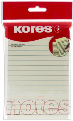 Obrázek produktu pro Kores Haftnotizen "Pastell-gelb", 150 x 100 mm, liniert