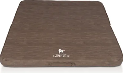 Produktbild von Faltbare orthopädische Reisematte „Roanoke“ aus lasergestepptem Kunstleder, 100 x 80 cm, braun