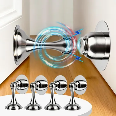 Produktbild von Solidchoice – Set mit 4 magnetischen Türstoppern aus Edelstahl