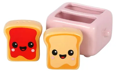 Produktbild von Niedliche Toast Salz- und Pfefferstreuer