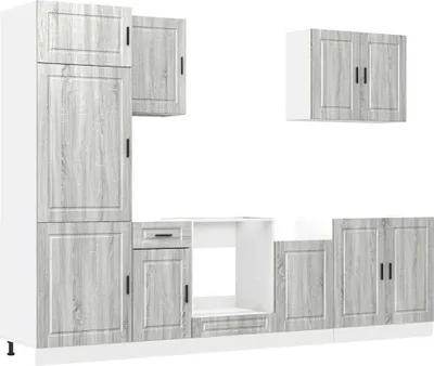 Produktbild von 7-tlg. Küchenschrank-Set Porto Grau Sonoma Holzwerkstoff